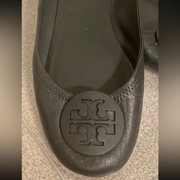 Tory Burch Black Minnie Flats - Picture 2 of 3